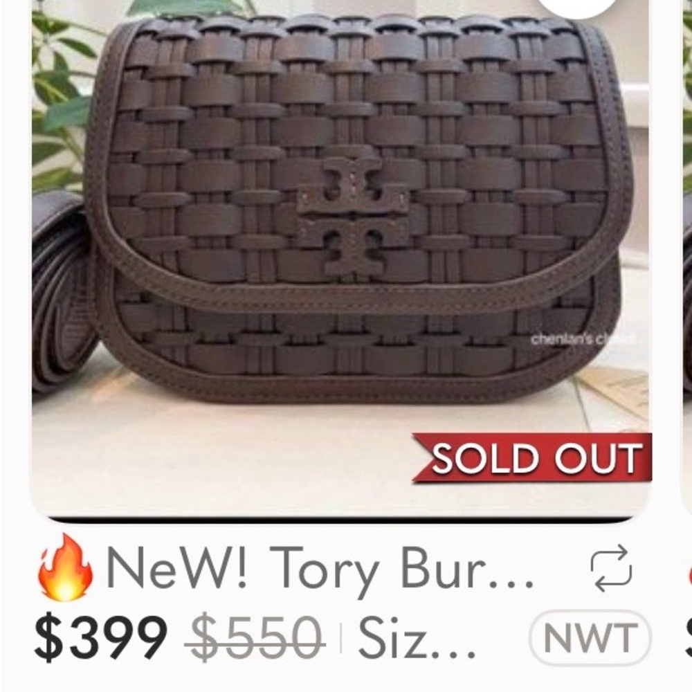 This is a Tory Burch Britten Woven Small Adjustable Shoulder Bag NWT $558.00 - Picture 11 of 11